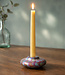 FAIRTRADE gekleurde kaarsen houder van speksteen AQUA PINK DOTS