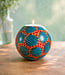 Colours of Africa FAIRTRADE gekleurde waxinelichthouder van speksteen TURQUOISE ORANGE
