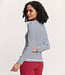 TRANQUILLO gestreept v-hals shirt SILVIE BLUE met knoopjes tencel
