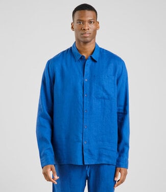 Dedicated DEDICATED puur linnen overhemd RUTE BLUE