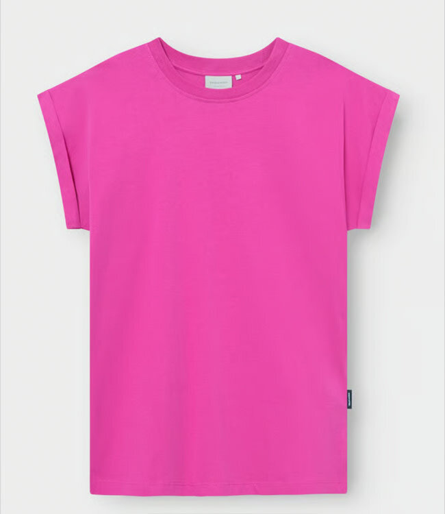 DEDICATED effen shirt VISBY PINK biologisch katoen