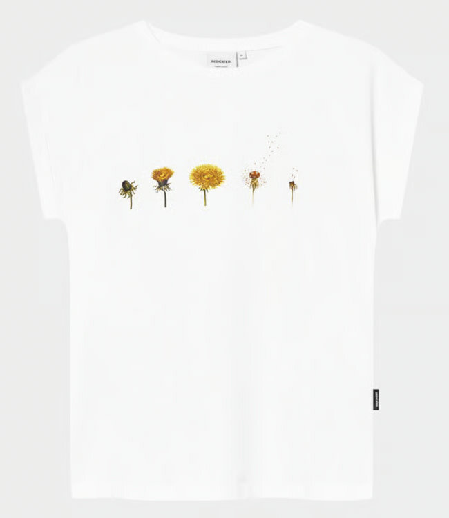 DEDICATED shirt VISBY DANDELION WHITE biologisch katoen