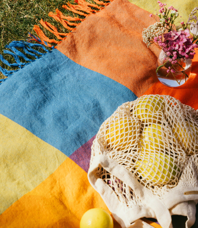 Picknick kleed van biologisch katoen MULTI COLOR  Living Crafts