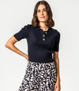 Living Crafts LIVING CRAFTS rib polo NORAH NAVY biologisch katoen