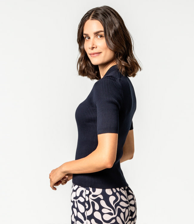 LIVING CRAFTS rib polo NORAH NAVY biologisch katoen
