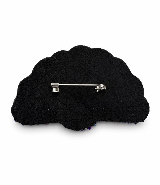 FAIRTRADE broche PAUW met pailetten en kralen