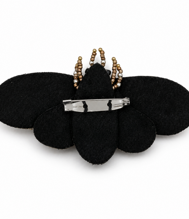 FAIRTRADE broche MOT BRONS met pailetten en kralen