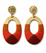 FAIRTRADE Oorbellen met gekleurd draad MALAIKA SUNSET messing