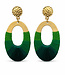 FAIRTRADE Oorbellen met gekleurd draad MALAIKA GREEN messing