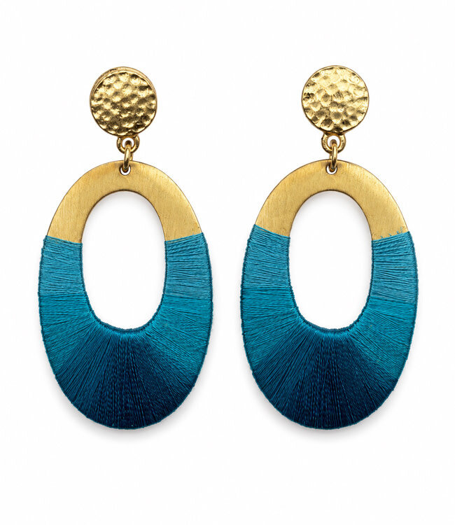 FAIRTRADE Oorbellen met gekleurd draad MALAIKA SEA messing