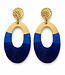 FAIRTRADE Oorbellen met gekleurd draad MALAIKA BLUE messing