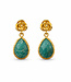 FAIRTRADE Oorbellen ROSES GREEN van verguld messing