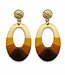FAIRTRADE Oorbellen met gekleurd draad MALAIKA BROWN messing