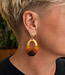 FAIRTRADE Oorbellen met gekleurd draad MALAIKA BROWN messing