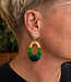 FAIRTRADE Oorbellen met gekleurd draad MALAIKA GREEN messing
