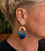 happy lona FAIRTRADE Oorbellen met gekleurd draad MALAIKA SEA messing