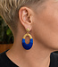 FAIRTRADE Oorbellen met gekleurd draad MALAIKA BLUE messing
