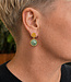 FAIRTRADE Oorbellen ROSES OLIVE van verguld messing