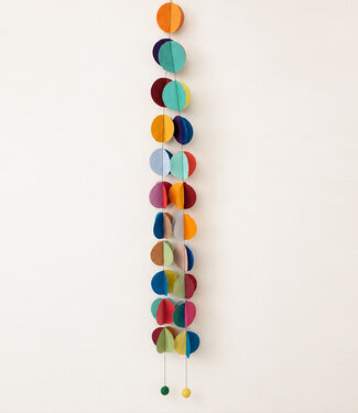 Fairtrade Nepal FAIRTRADE papieren slinger LOKTA DOTS eco papier met vilten balletjes