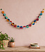 Fairtrade Nepal FAIRTRADE papieren slinger LOKTA DOTS eco papier met vilten balletjes