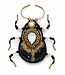 FAIRTRADE broche KEVER ZWART met pailetten en kralen