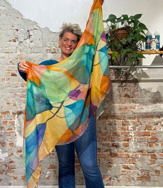 happy lona FAIRTRADE zijden sjaal met print BALLOON van pure zijde