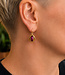 FAIRTRADE Oorbellen met halfedelsteen SNEEUWVLOK FUCHSIA verguld