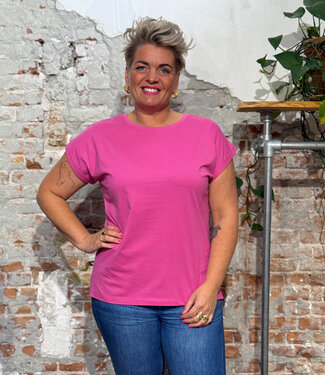 Dedicated DEDICATED effen shirt VISBY PINK biologisch katoen