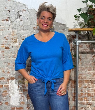 Komodo KOMODO shirt COBALT met knoop biologisch katoen