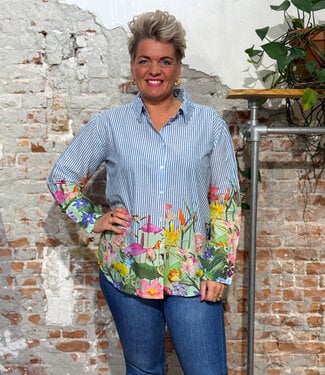 HIMALAYA gestreepte blouse LEA FLOWER 100% katoen