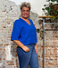 LANIUS v-hals blouse BARBRA LAPIS van bio linnen