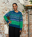 AIKUSS AIKUSS gekleurd wollen vest EMILIA GREEN TEAL van alpaca