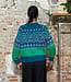 AIKUSS gekleurd wollen vest EMILIA GREEN TEAL van alpaca
