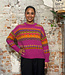 AIKUSS AIKUSS gekleurde wollen trui LORI PINK MULTI van alpaca