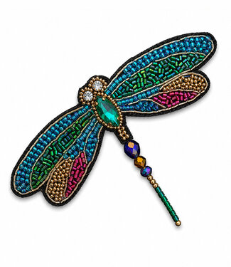 FAIRTRADE broche LIBELLE met pailetten en kralen