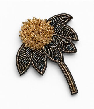 FAIRTRADE broche ZONNEHOED met pailetten en kralen