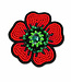 FAIRTRADE broche BLOEM POPPY RED met pailetten en kralen