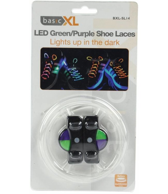 BasicXL BasicXL Green/Purple LED Lichtgevende Schoenveters