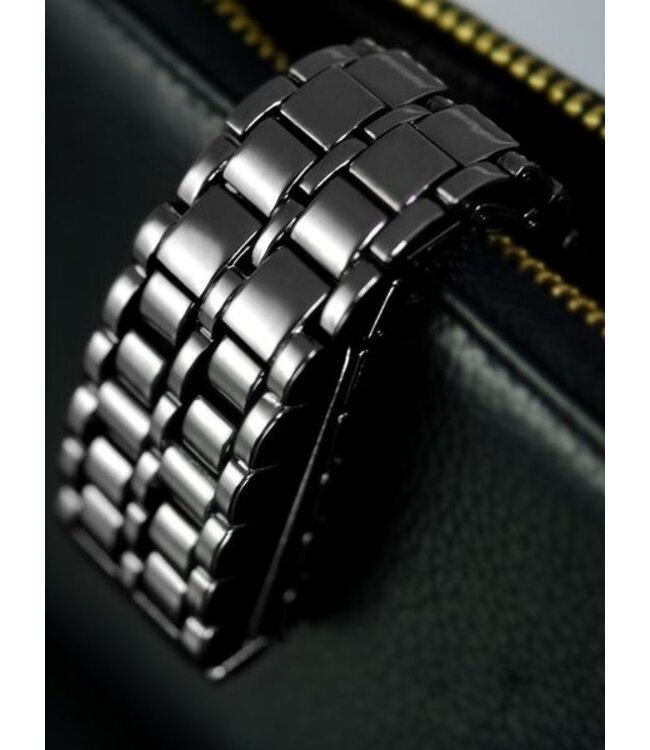 Digitale Red LED Iron Samurai Design Horloge Black