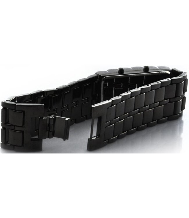 Digitale Blue LED Samurai Design Horloge Black