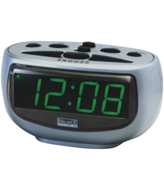 Balance Time Balance Time Green LED Display Wekker Silver
