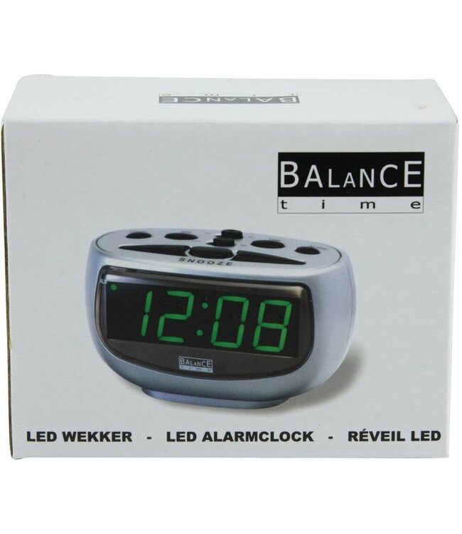 Balance Time Balance Time Green LED Display Wekker Silver