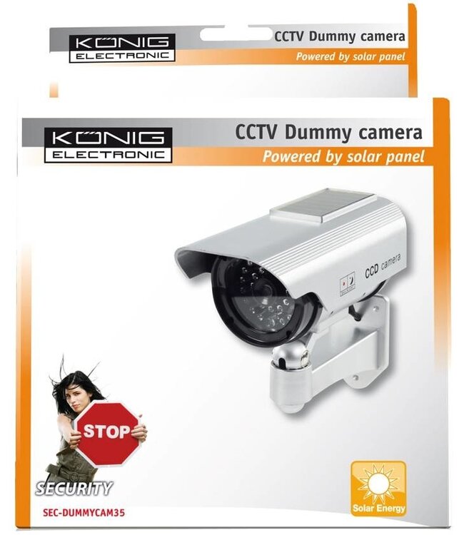 Konig Konig CCTV Dummy Solar Camera in Buitenbehuizing met IR LED