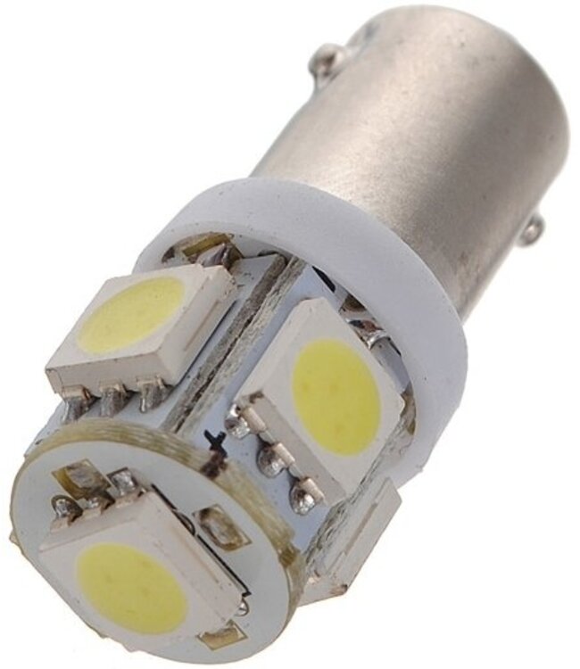 T11 BA9S 5 x 5050 SMD LED White 12V Autolamp