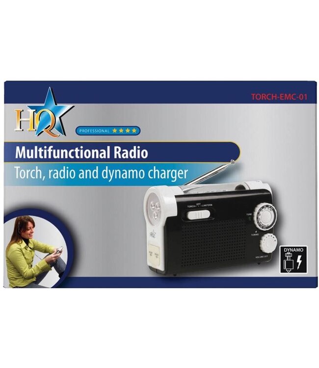 HQ HQ Dynamo zaklamp met Ingebouwde Radio, lader