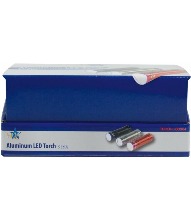 HQ HQ Toonbankdisplay met 3 LED's 24 stuks Aluminium Zaklampen