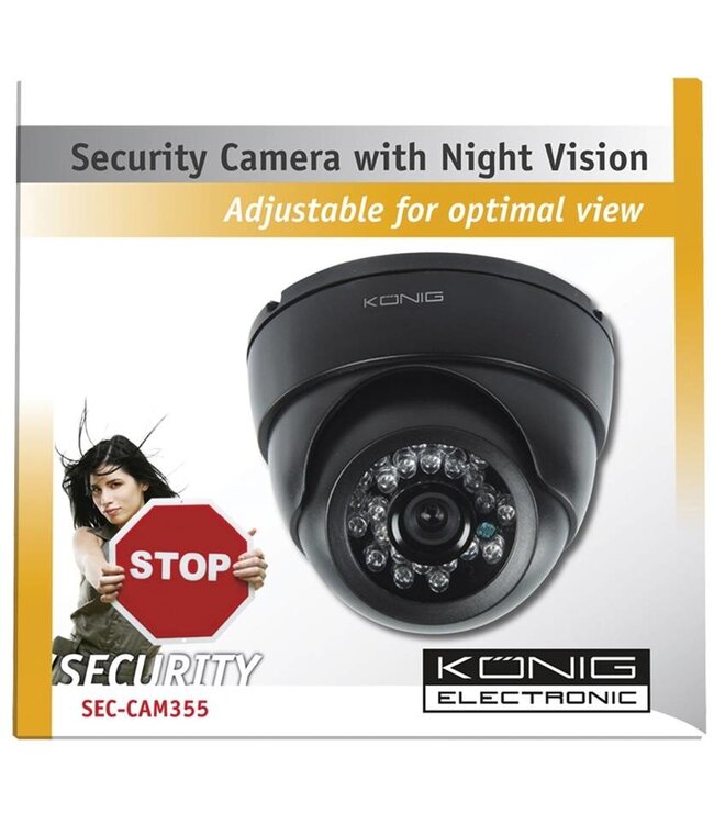 Konig Konig CCTV Dome Beveiligings Binnencamera met IR LED en Nachtzicht