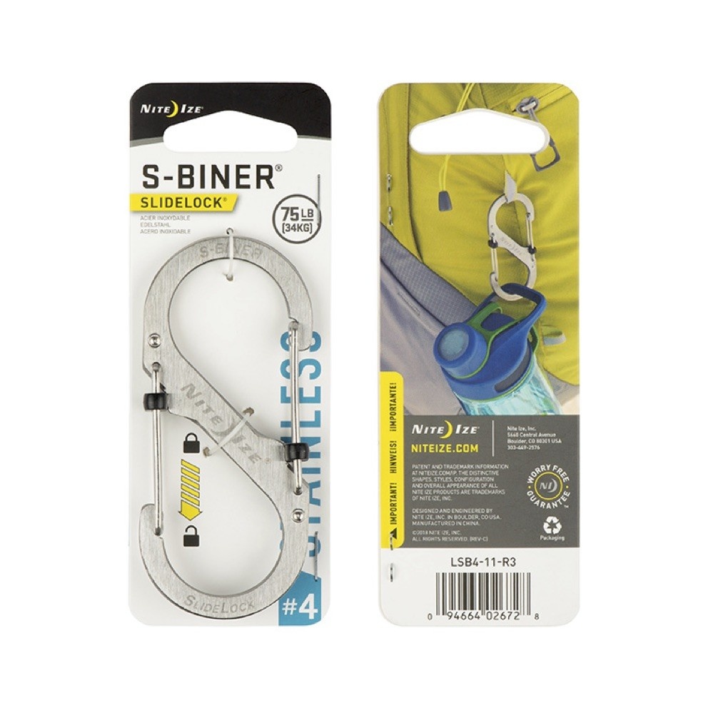 Nite Ize S-Biner 360 SlideLock – Moschettone Doppio Girevole Con Blocco – Portata 15,9 Kg – Misura #3