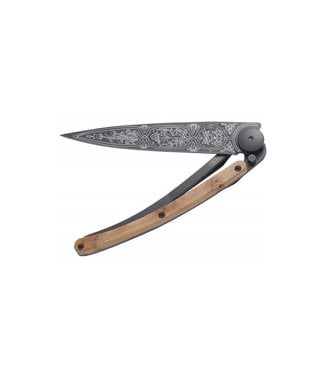Deejo Deejo 37g Pocket Knife Black, Juniper Wood