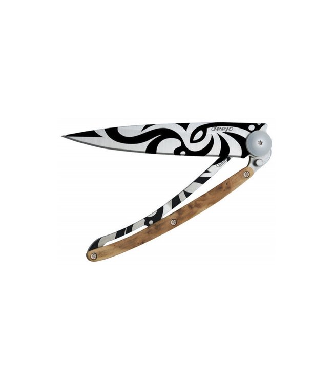 Deejo Deejo 37g Pocket Knife Titanium, Juniper Wood